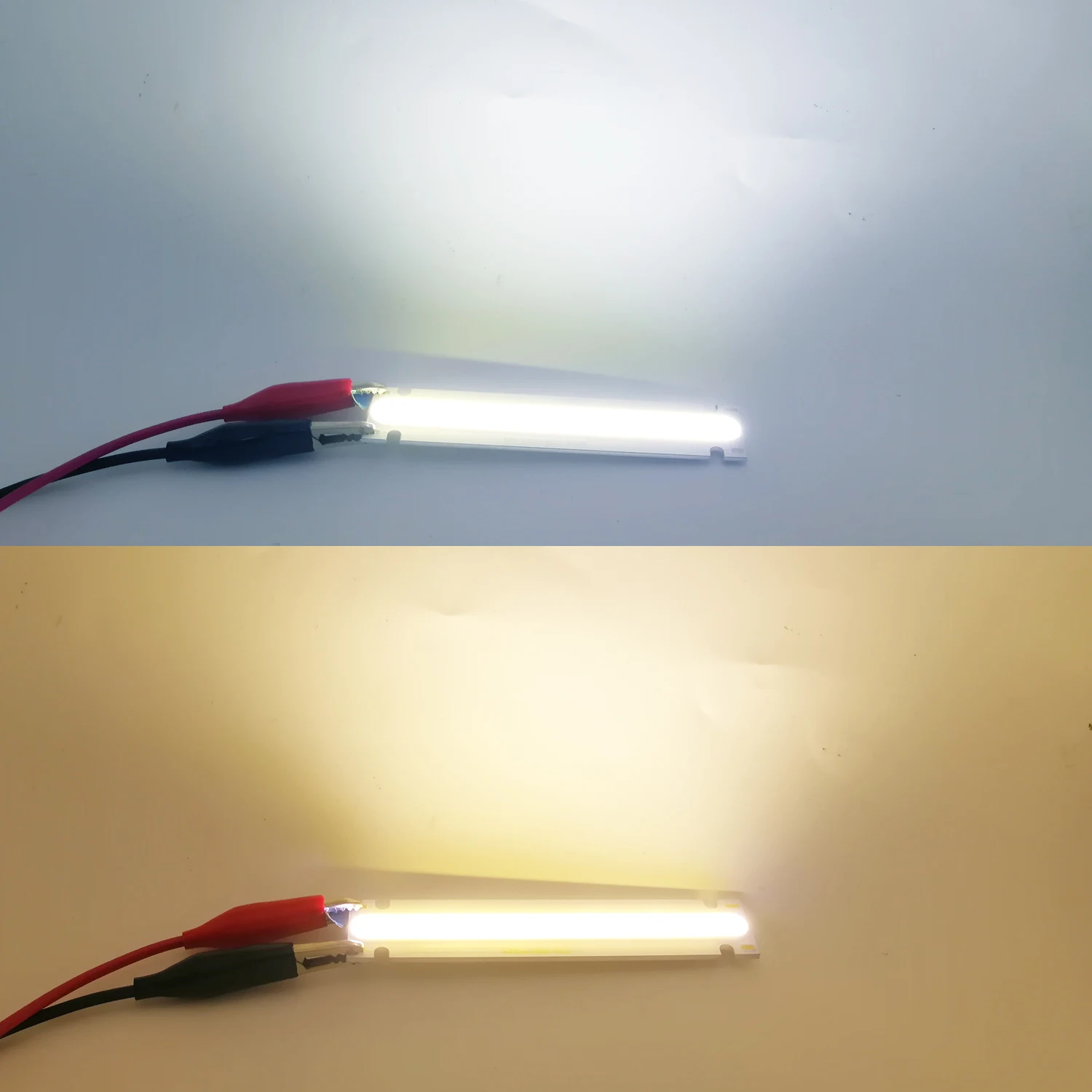 Sumber cahaya Strip COB pabrikan Input DC 6V 5W 100x20mm CIP Bar meja warna pemancar dingin hangat untuk lampu LED DIY