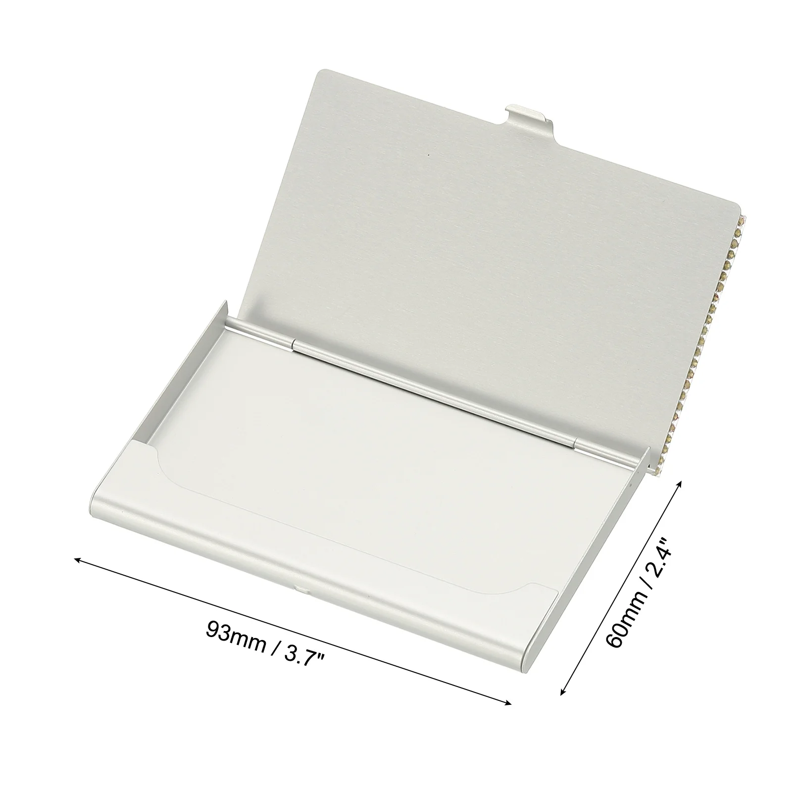 라인 석 명함 홀더 합금 이름 카드 케이스 블링 포켓 카드 홀더 여성을위한 디스플레이 주최자 사무실 전시회