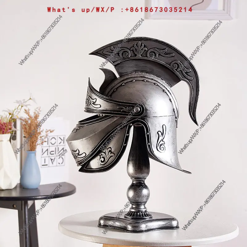 Antique metal medieval knights, ornaments European samurai American European retro decorative model props