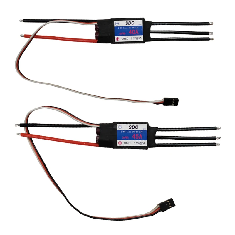 1PCS 6-27V 40A/45A Brushless Sensorless ESC 2S-6S One-way/Two-way Speed Controller 5.5V 5A UBEC DIY Parts for RC Model Aircraft