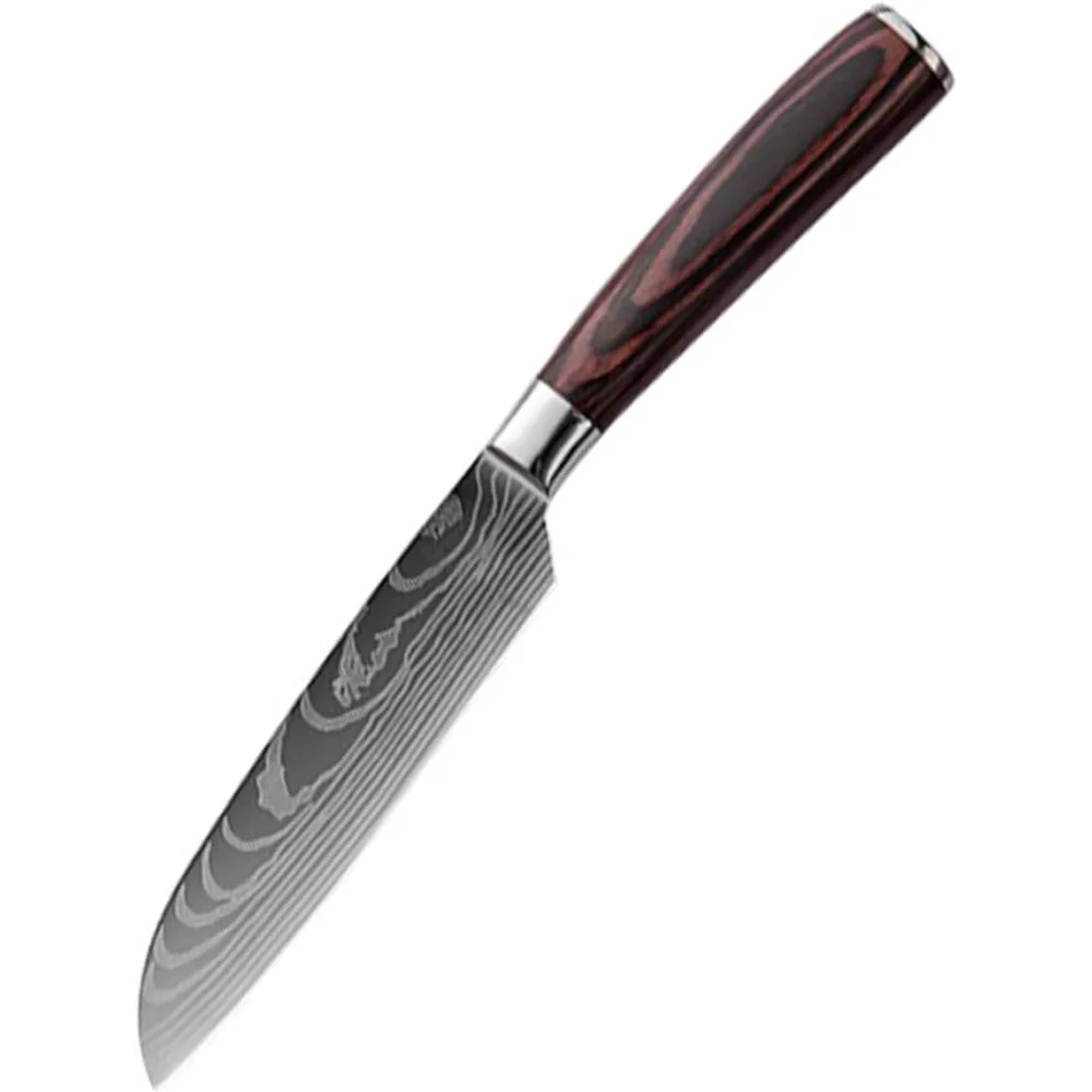 

Japanese Multi-purpose Knife, Stainless Steel Paring Knife, Wooden Handle Chef Knife for Cutting Fruits and Vegetables