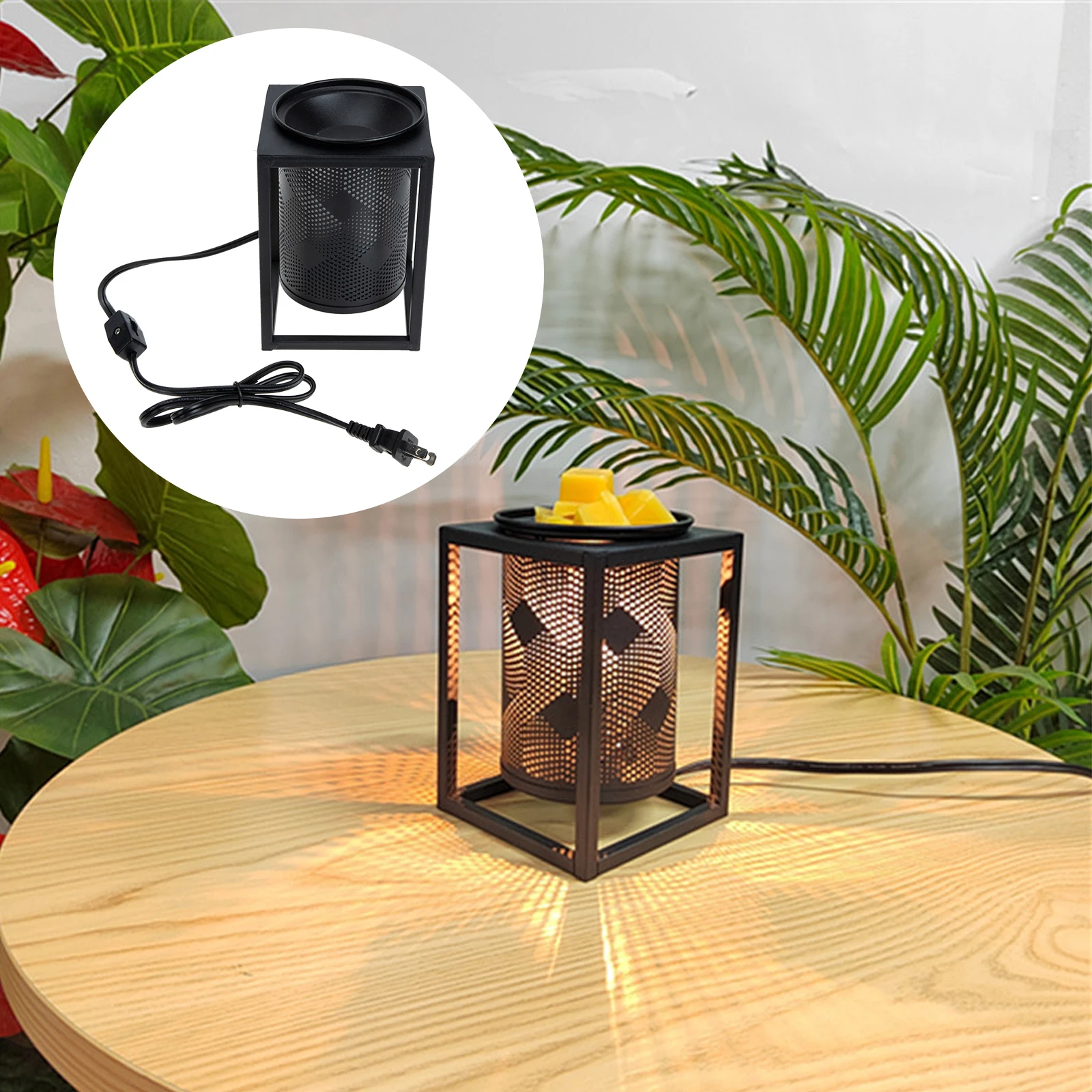 

Wrought Iron Lamp Wax Melt Warmer Electric Scented Heater Electric Essential Oil Warmer Home Decor Spa Room Gifts