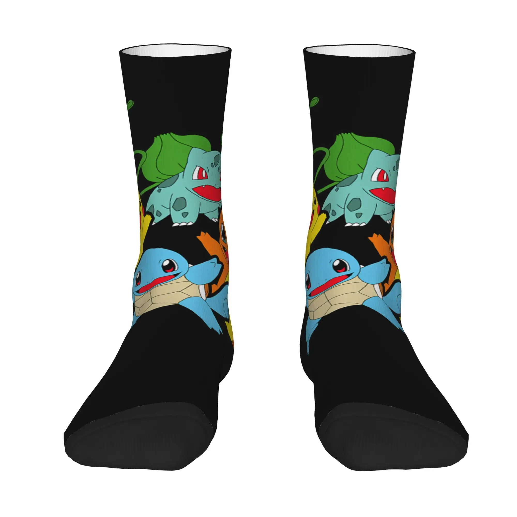 sports socks Pokemon Group Shot Classic First Generation Retro  Street Style Novelty Seamless Crew Crazy Sock