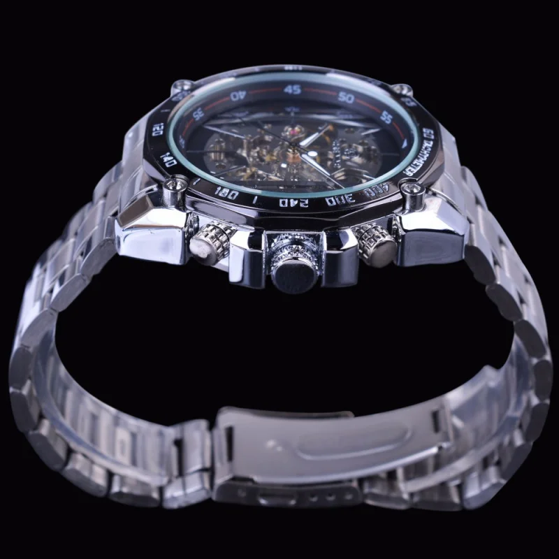 Free Shipping OUTLETSforsining European American Style Men's Fashion Casual Hollow Movement Automatic Mechanical Watc