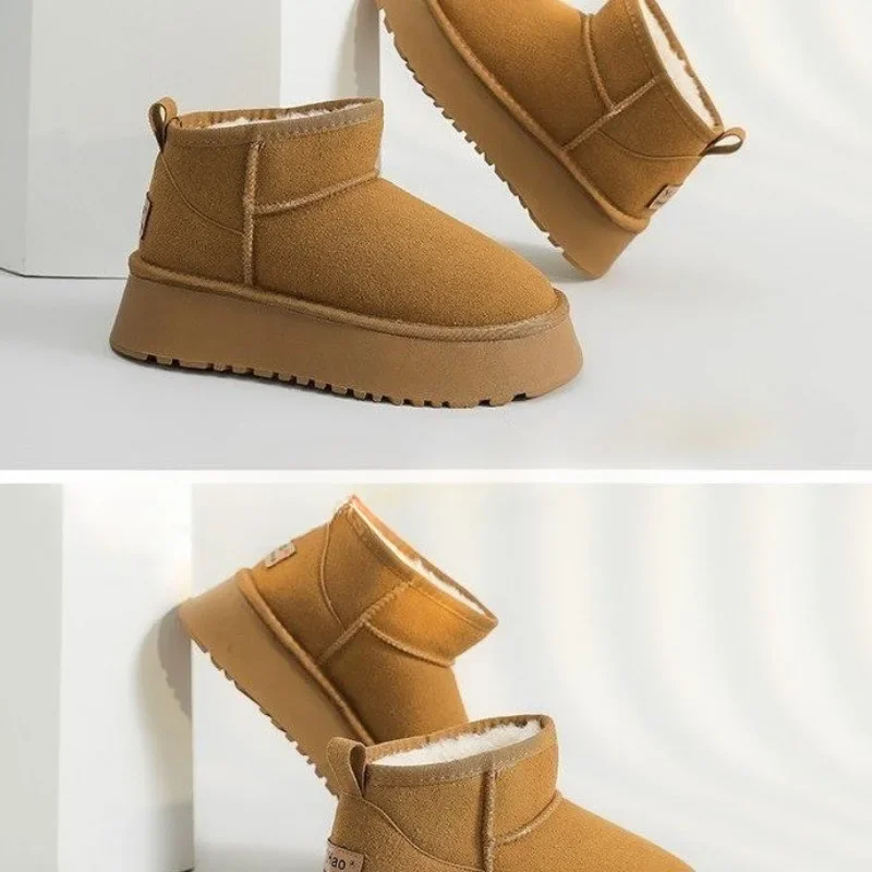 Botas femininas 2024 novo clássico engrossado fluff botas de neve feminino confortável quente tornozelo botas de inverno grosso sapatos góticos para mulher