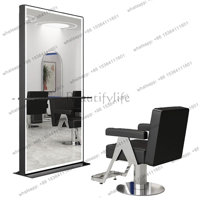 mirror table floor-to-ceiling hair salon special with countertop perm and dyeing stainless steel single and double-sided