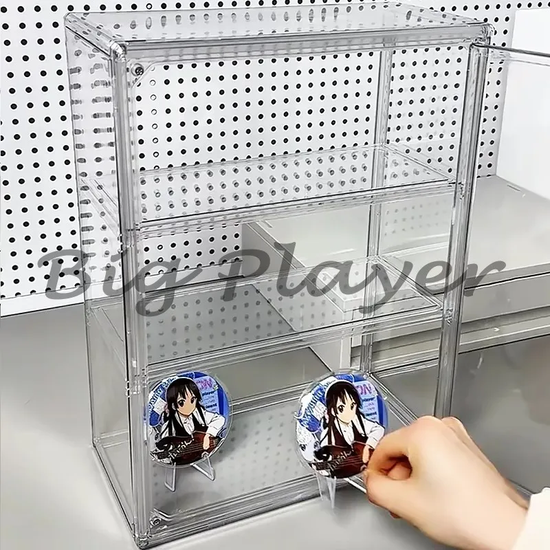 Acrylic Figures Desktop Storage Box Organizer Doll Storage Display Clear Plastic Dustproof Large Capacity Figure Display Cabinet