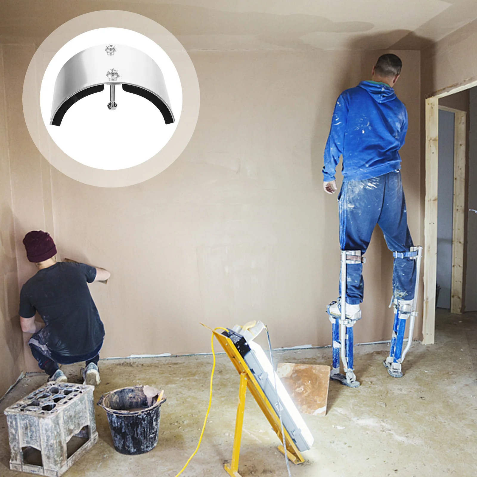 1 stks Hak Voetsteun Vervangende Onderdelen Roestvrij Staal Gipsplaten Stelt Been Manchetten Voor Bouw Binnengebruik Stelt Hak Beugel