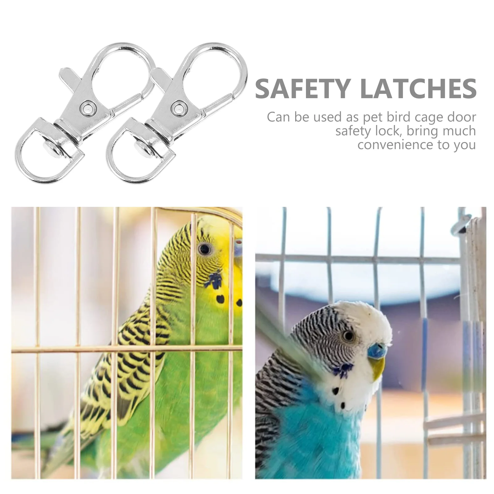 20 Pcs Parrot Cage Lock Door Safety Buckles Anti-escape for Bird Sufficient Quantity Locks Pet Metal Lobster Clasps