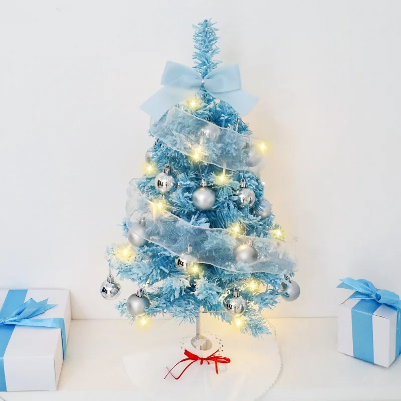Plucked Christmas Tree Cross Border Blue Mini Snowfall 60cm Shopping Mall Window Desktop Decoration Ornament