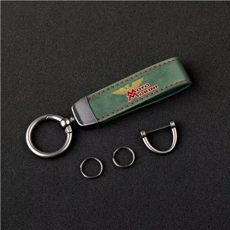 1PCS Moto Metallo Cuoio DELL'UNITÀ di elaborazione Del Motociclo Portachiavi Anello Accessori per Moto Morini Seiemmezzo Scr Str X Cape Xcape 650 Regalo
