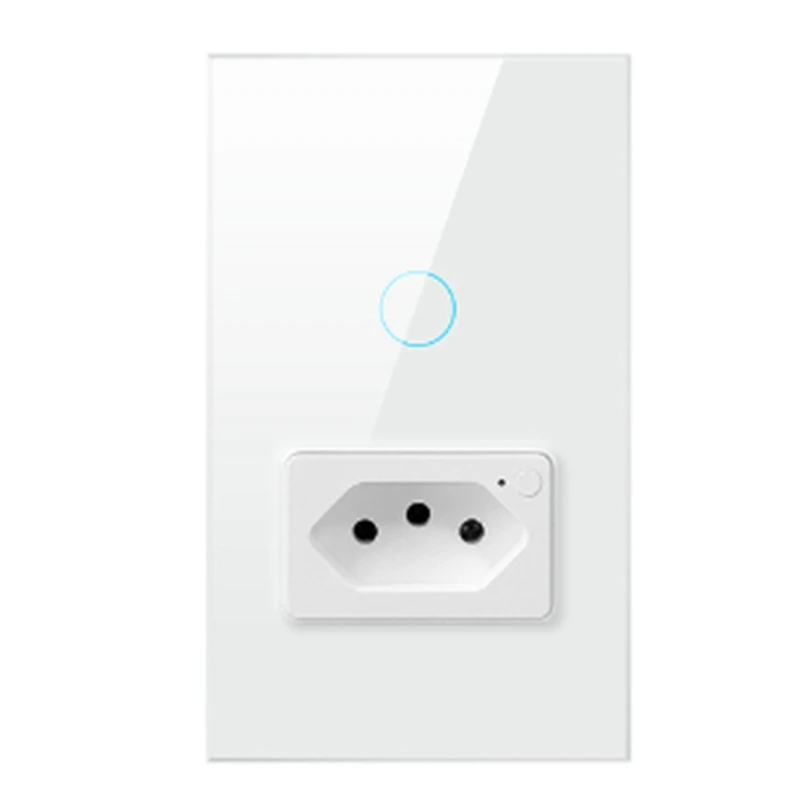 

Tuya Brazil Wifi Smart Switch With Socket, Touch-Sensor Smart Home Interruptor Wall Switch Work For Google Home