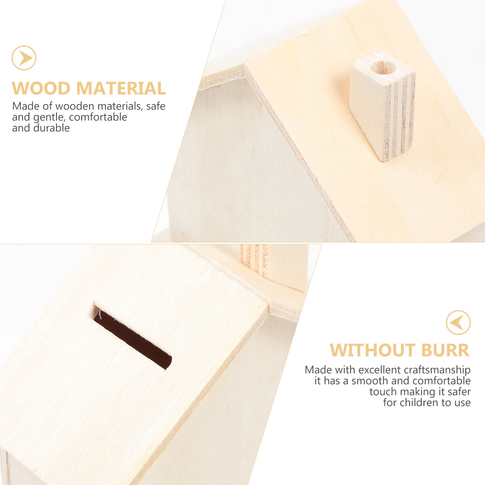 3 قطعة بنك خشبي غير مكتمل لتقوم بها بنفسك صندوق توفير الكتابة على الجدران للأطفال تغيير الحاويات لصندوق توفير الأطفال ديكور المنزل هدية #1