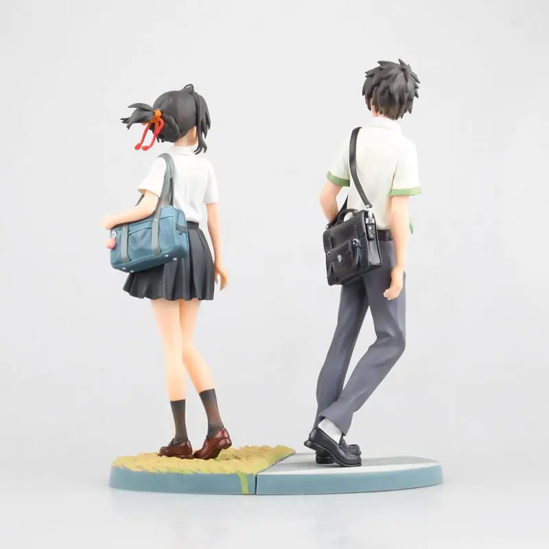 2 figuras de acción de anime japonés de PVC, Kimino Na Wa Miyamizu Mitsuha 'Your Name' y Tachibana Taki, colección.