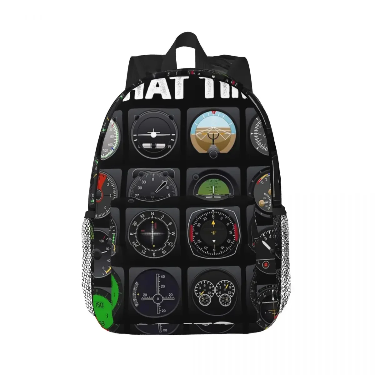 

What Time Is It Flight Instruments Backpacks Boys Girls Bookbag Students School Bags Laptop Rucksack Shoulder Bag Large Capacity