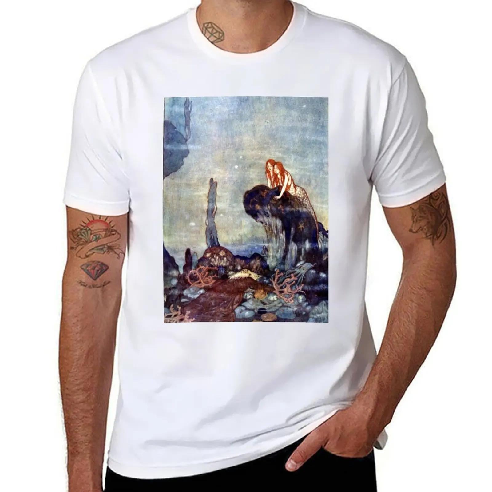 

Full Fathom Five - The Tempest - Edmund Dulac T-Shirt anime t shirts oversize man tshirt T-Shirt
