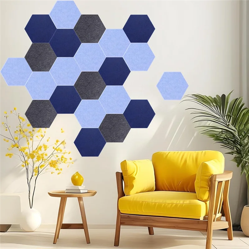 

12 Pack Self-Adhesive Acoustic Panels,Soundproof Wall Panels Absorbing , Hexagon Sound Proof Panels For Walls Style-B60B