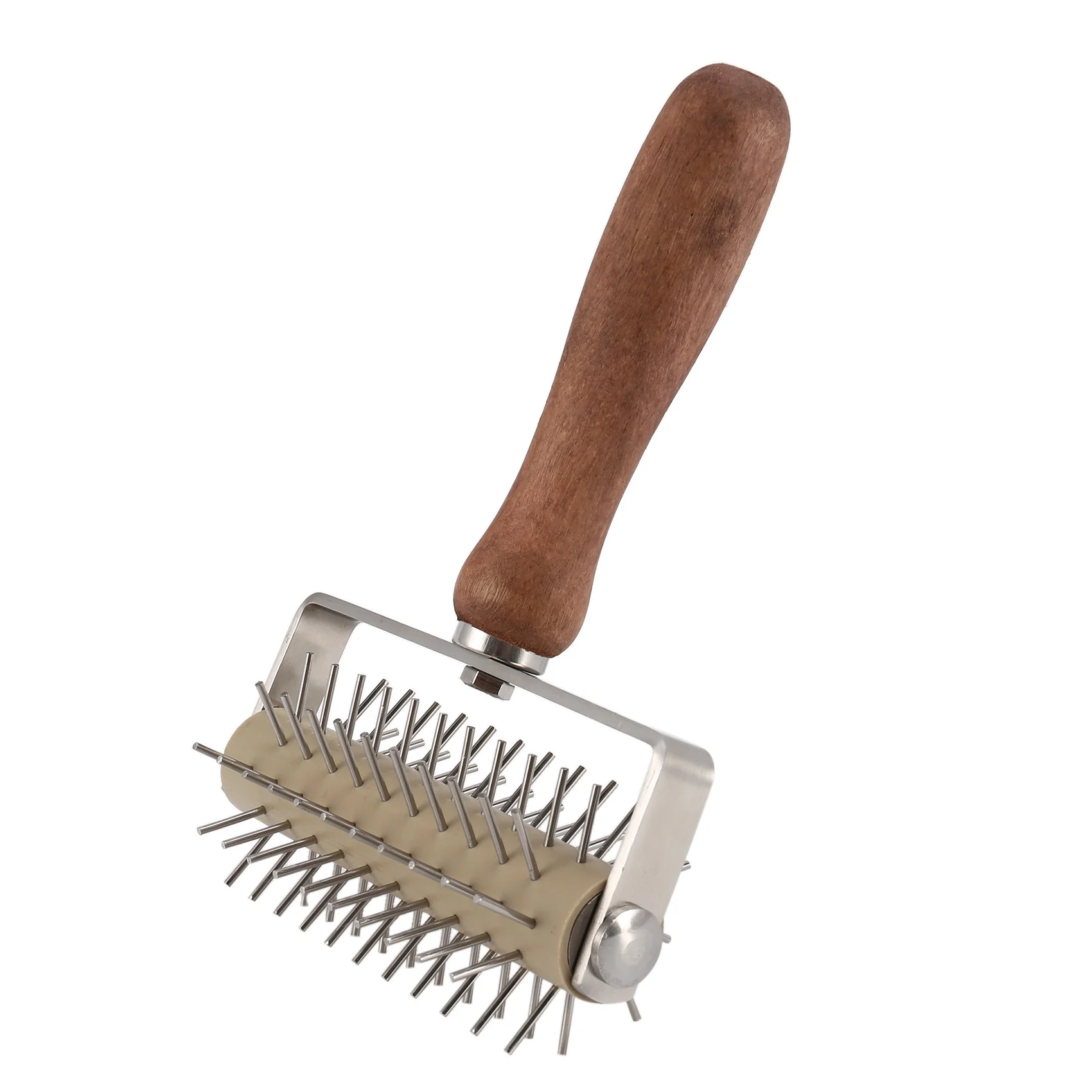 A88M колесо из нержавеющей стали, иглы для пиццы, хлеба, перфораторы, роликовый пирог, тестоделитель, прочная деревянная ручка