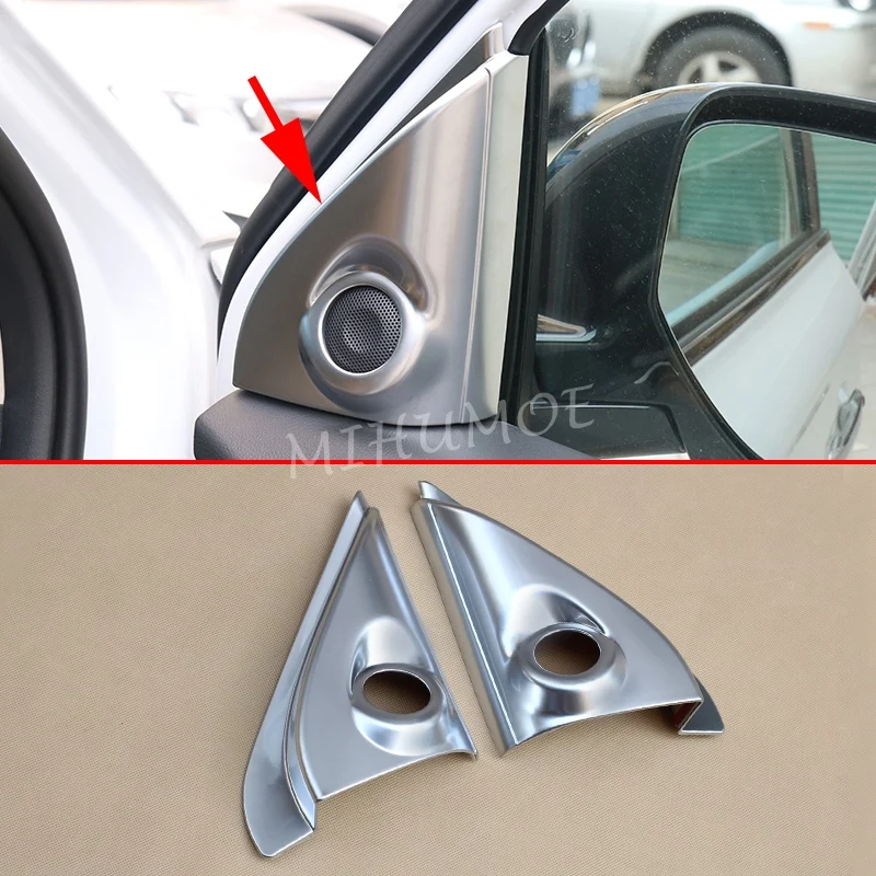 

Interior Matte Chrome Speaker Cover For Mitsubishi Outlander 2013-2021 A Pillar Trims Door Decoration