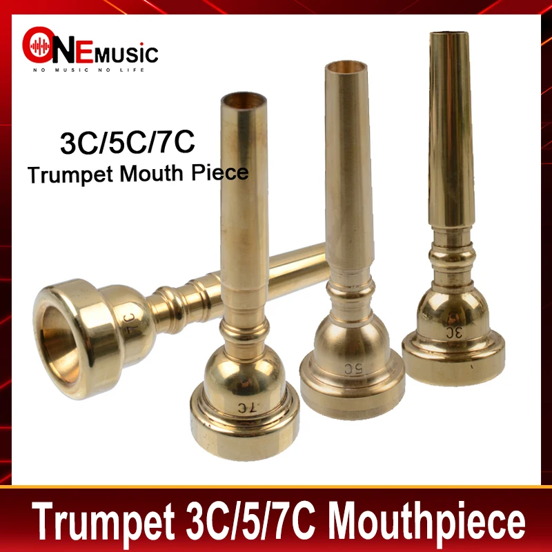 

3Pcs High Quality Golden Professional Trumpet 3C 5C 7C Mouth Piece Mouthpiece Gold