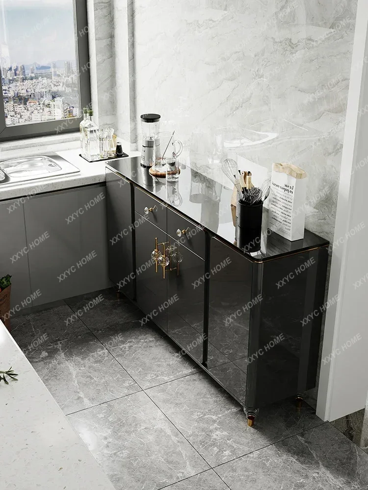 Светлый роскошный минималистичный сервант в итальянском стиле для гостиной, современный минималистичный чайный шкаф