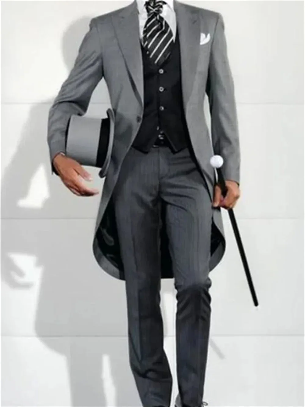 Elegant Mens Tailcoat 1 Pieces Long Tail Coat Formal Occasion Suits Male Jacket Party Wedding Dance Conducting Performances