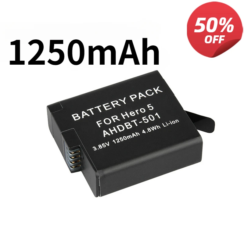 

Suitable for Gopro HERO5/6/7 Battery Digital Camera Battery AHDBT-501 Battery 1250mAh Consumer Electronics Accessories & Parts