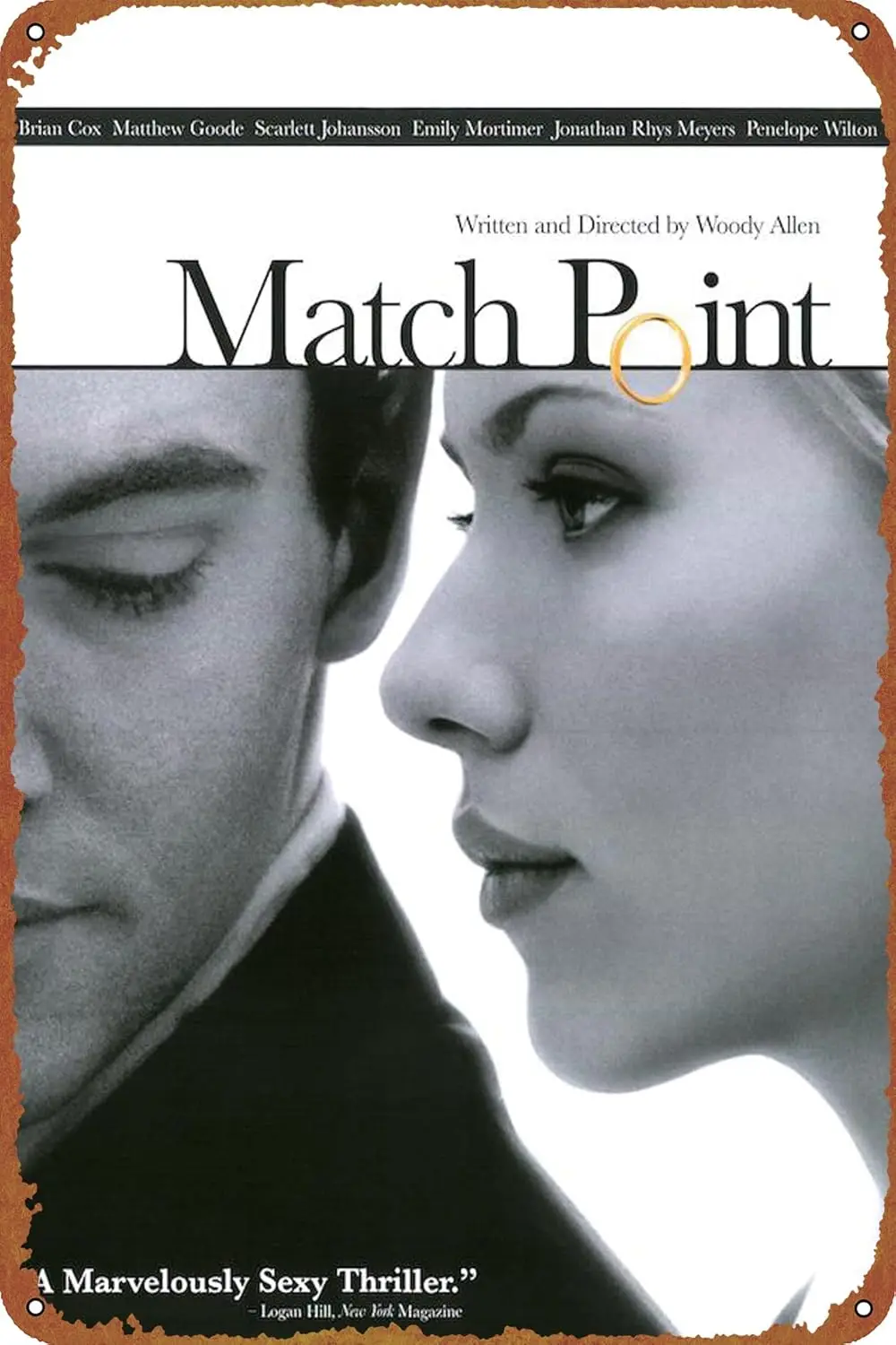 Match Point Movie Poster Wall Decor Sign - 12x8 Inch Metal Sign Wall Decor Sign,cave,bar,club,home Wall Art Metal Tin Sign Hallo