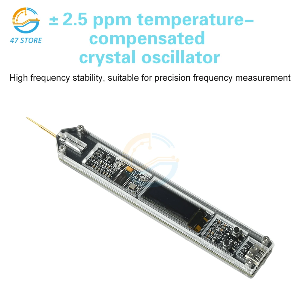مقياس التردد الدقيق مع شاشة OLED TCXO 0.91 بوصة دقة 1 هرتز 200 هرتز - 100 ميجا هرتز نطاق من النوع C مدعوم لاختبار المذبذب