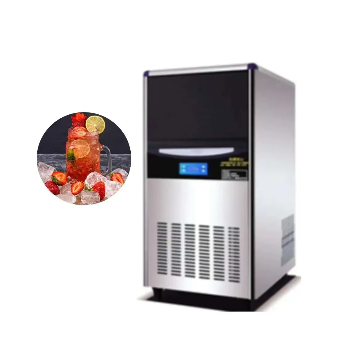 

BRENU High Productivity Commercial Industrial Countertop Portable Auto Clean 30kg / H Ice Making Maker