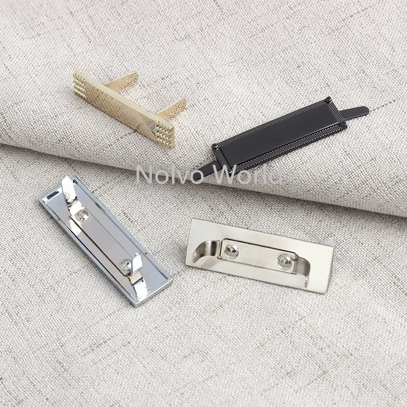 5/10/100PCS 37/38/40/46MM Long Rectangle Metal Engrave Your Name Labels Tags For Handcraft Bags Laser Customize Logo Accessories