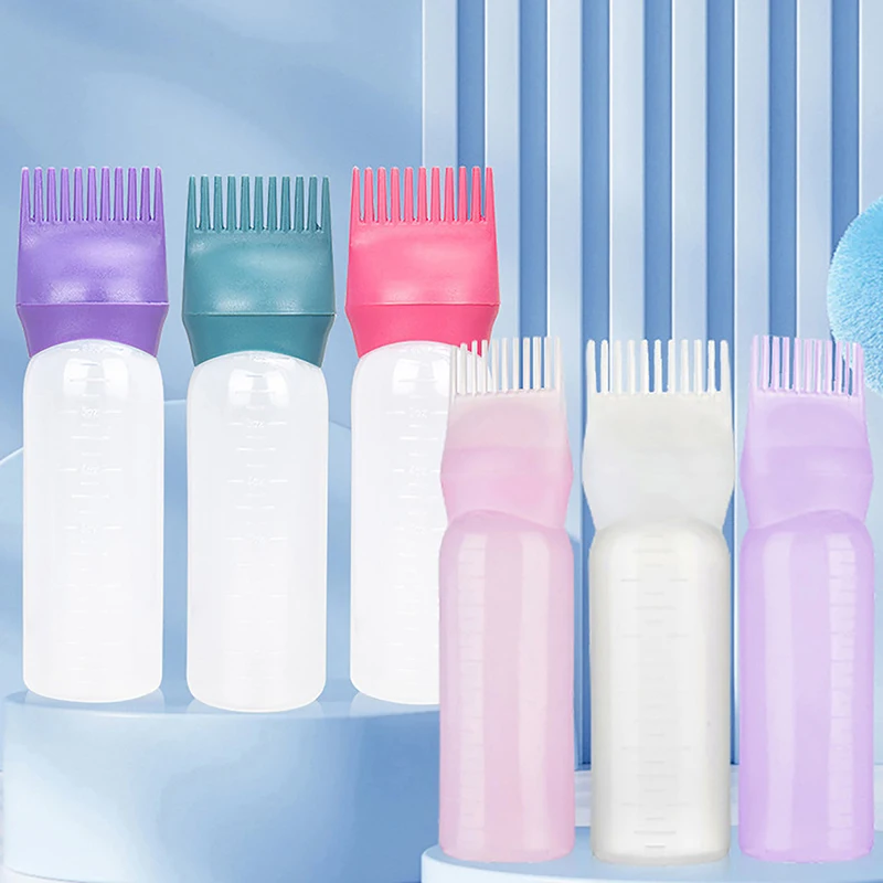 120ml Plastic Hair Dye Refillable Bottle Applicator Comb Dispensing Salon Hair Coloring Hairdressing Styling Tool