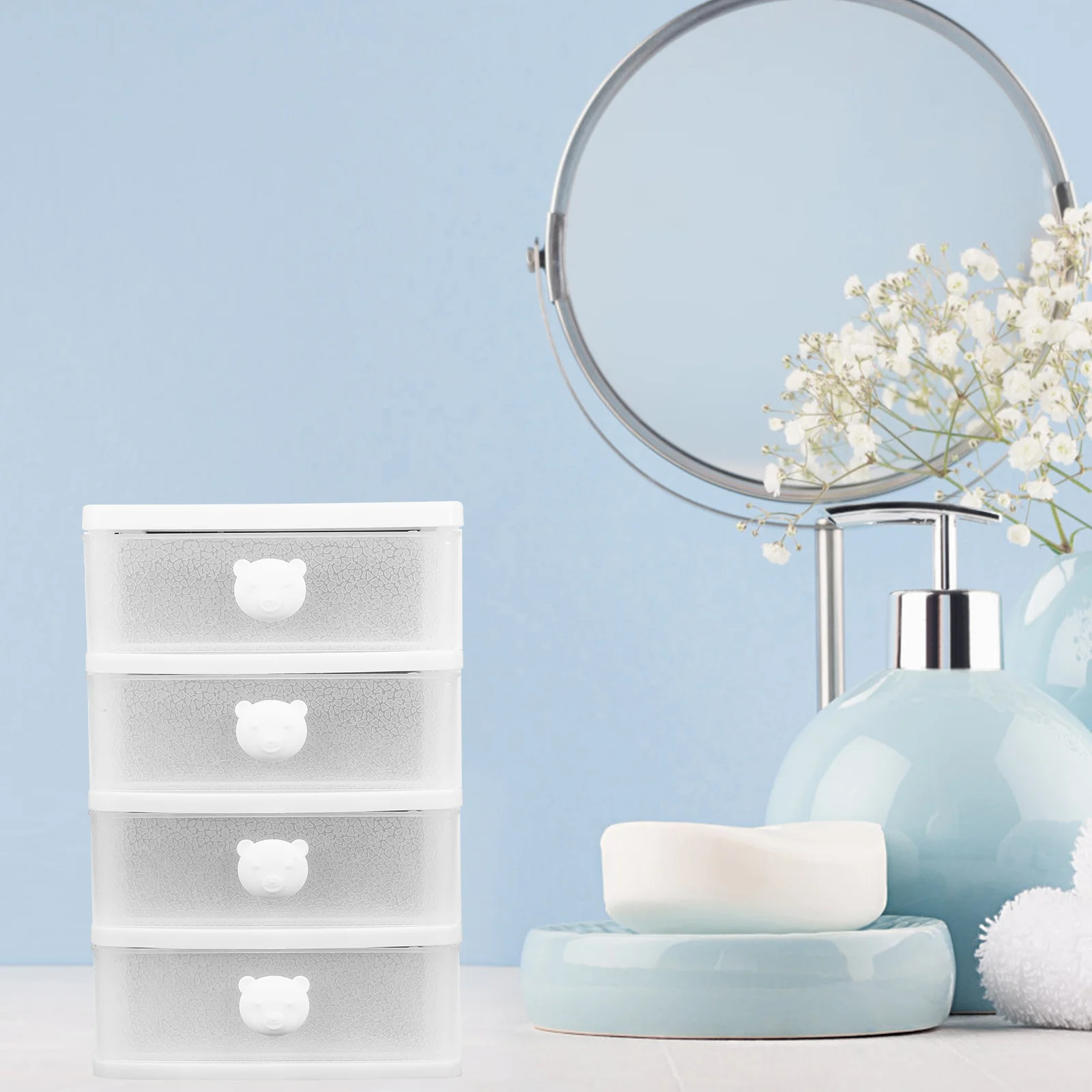 منظم مكتب على شكل درج، صندوق تخزين بلاستيكي متعدد الطبقات، موفر للمساحة، منظم مكياج لسطح المكتب، صندوق مرتب #6