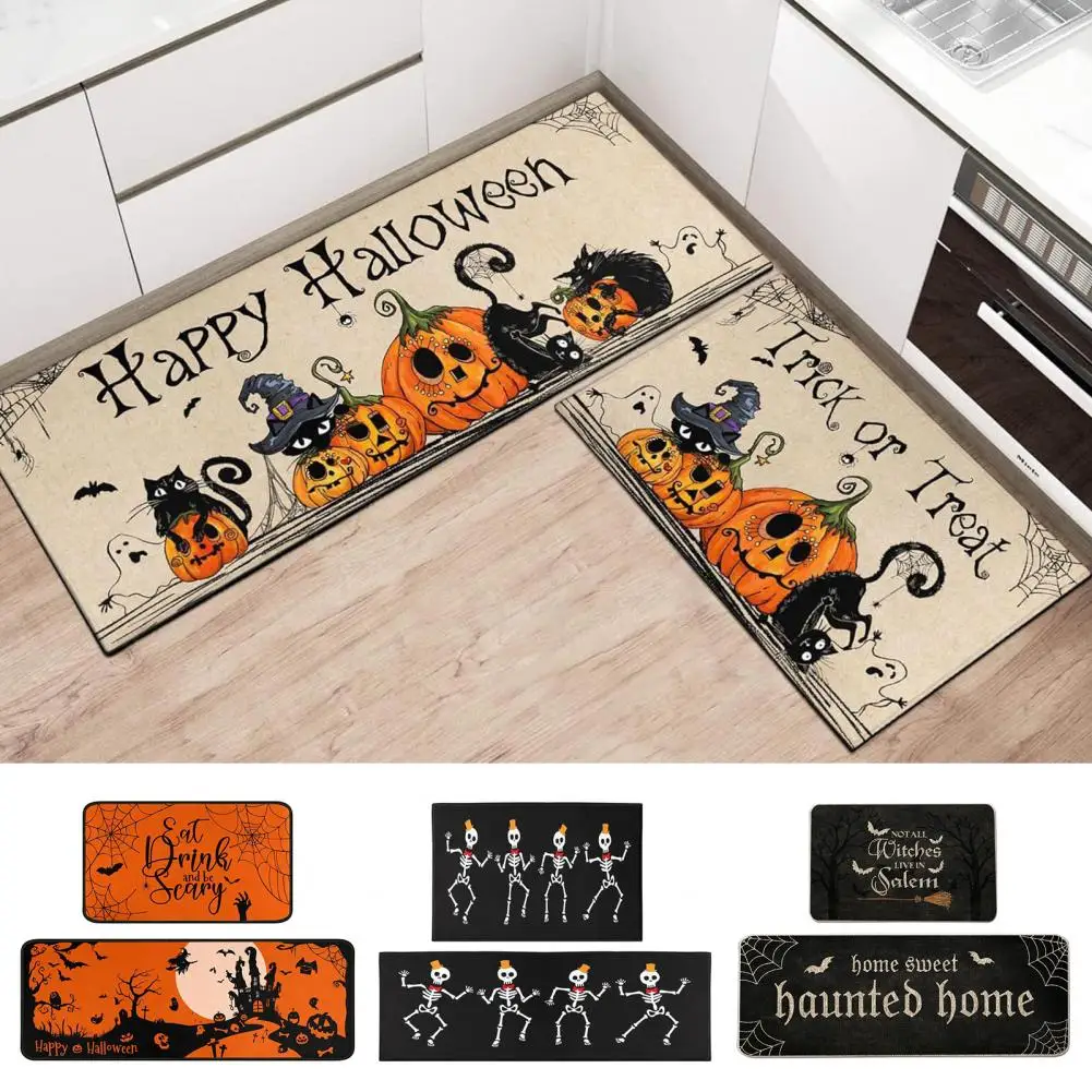 Halloween Rug Set Halloween Party Decoration Carpet Halloween Party Decoration Set 2 Super Absorbent Pumpkin for Quick-drying