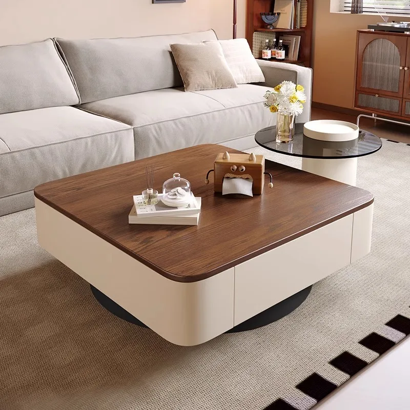

Living room coffee tables wooden square retro style coffee table corner minimalist home Шкафы для гостиной Interior furniture