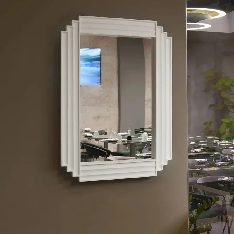 European art floor-to-ceiling mirror rectangular frame full-body mirror household cloakroom clothing store floor-to-ceiling fitt