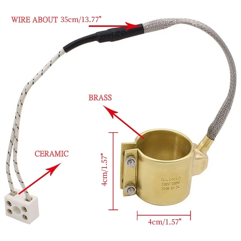 Electric Copper-Brass Band Heater Fully Enclosed Heating Element Copper-Barrel Coil Heater for Injection-Molding Dropshipping