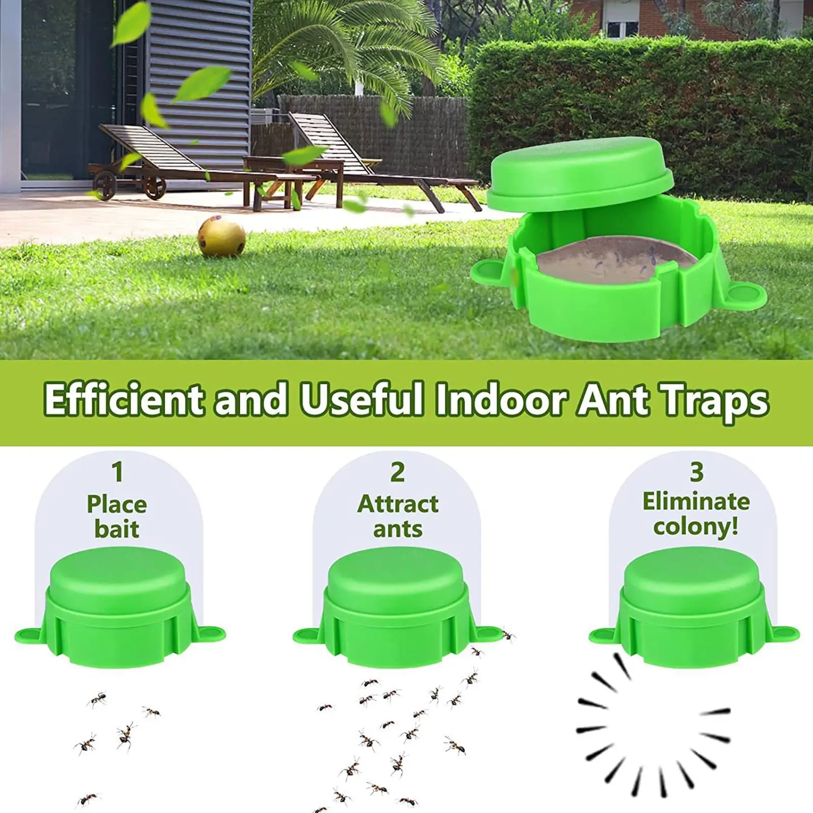 Ant Bait Trap Reusable Eliminator Station Control Tool Household Indoor Outdoor Garden Kitchen Living Room Colony Killer