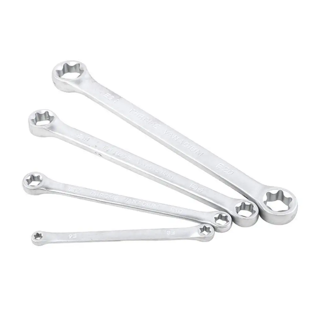 t E-Torx Double Box Ratcheting Wrench Set E Hex Wrench Double End Pentalobe Spanner Se Car Repair Tool 4Pcs