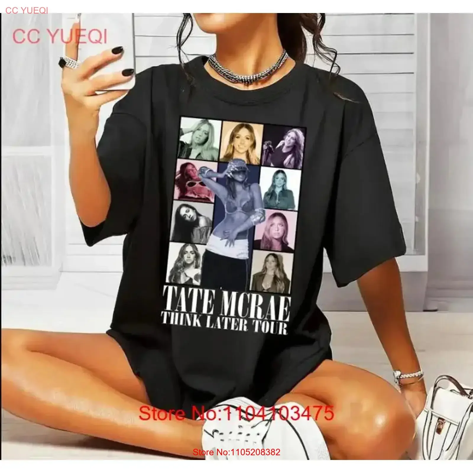 

Ретро футболка Tate McRae The Think Later Tour Merch, винтажная стираная модная дышащая уличная одежда, топ для повседневной носки