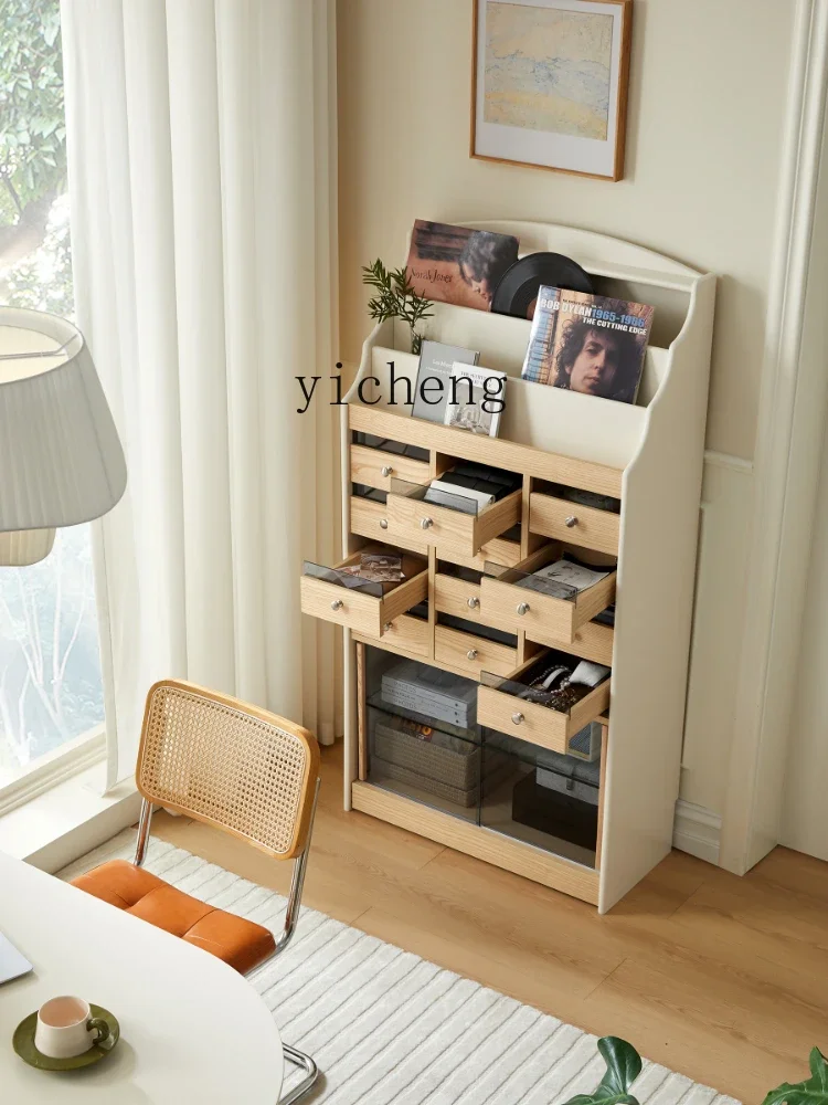 Xl Solid Wood Bookshelf and Storage Shelf Integrated Floor Wall Cabinet Display Cabinet Grid Cabinet Magazine Cabinet