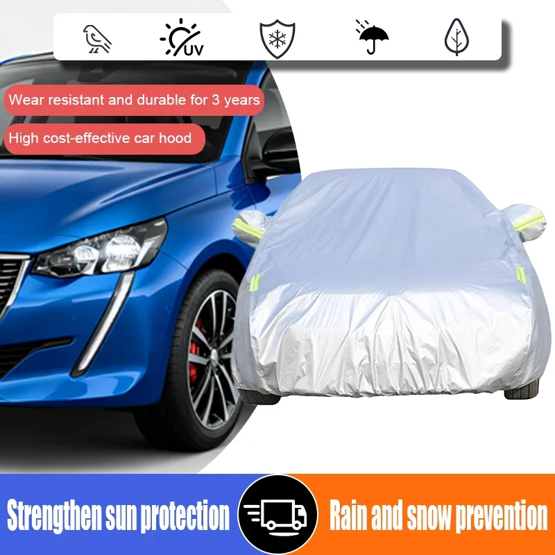 

Suitable for Peugeot 208 hatchback, complete set of UV resistant outdoor, rain, snow and dust cover, waterproof