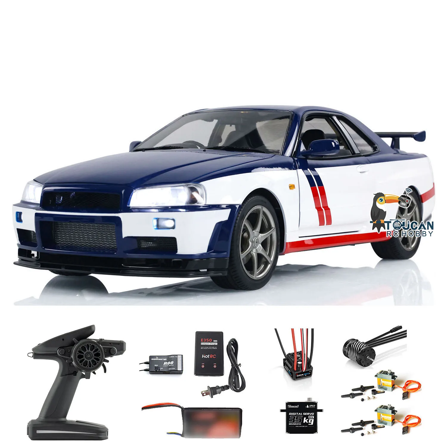 Capo 4x4 1/8 RC Drift Racing Car R34 RTR TOUCAN RC HOBBY DIY Metal High-speed Cars Brushless Motor Radio Control Racing Model