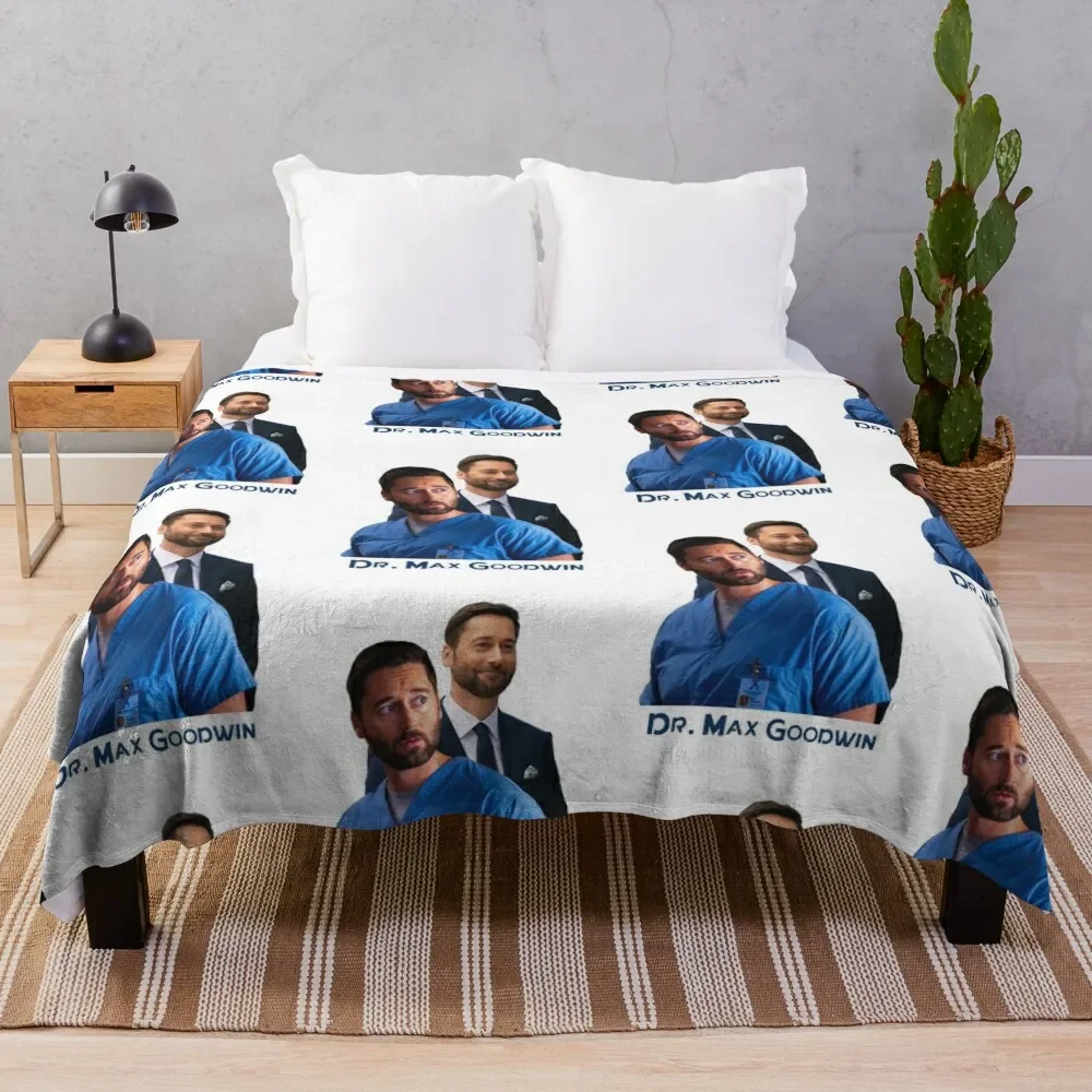 

New Amsterdam Tv Show Dr Max Goodwin Poster Throw Blanket Plaid on the sofa Bed Baby Flannel Fabric Blankets
