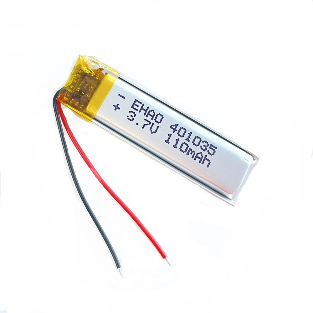 3.7V 110mAh Lithium Polymer LiPo Rechargeable Battery 401035 Li ion Cells For Mp3 E-book GPS Bluetooth pen Headset Headphone