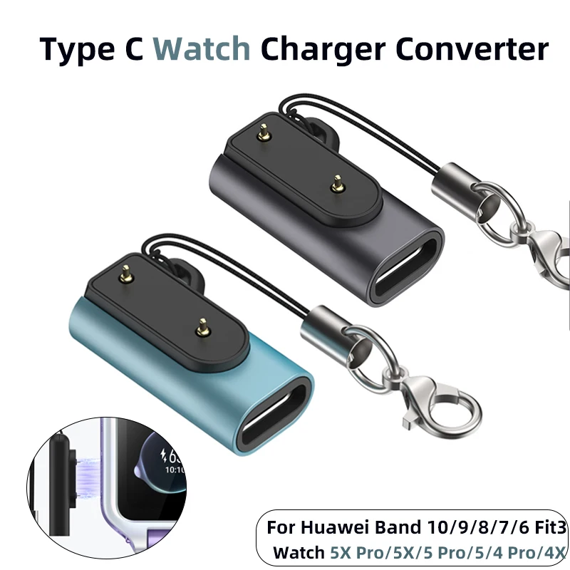 USB C Charging Adapter Type C Watch Charger Converter for Huawei Band 10/9/8/7/6 Fit3 Watch 5X Pro/5X/5 Pro/5/4 Pro/4X Connector