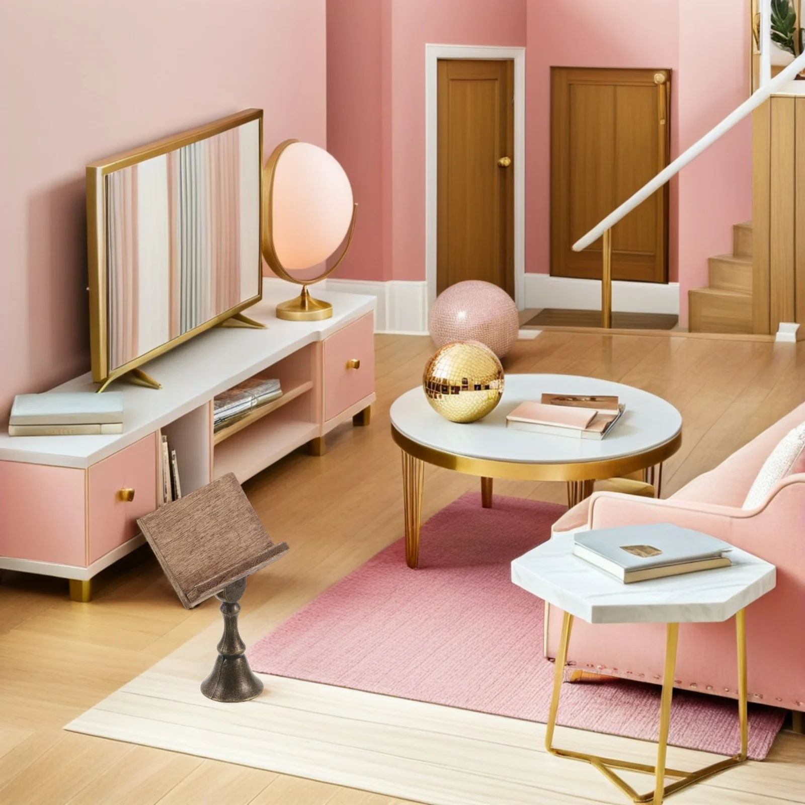 

2Pcs Mini Book Reading Stand Dollhouse Furniture Vintage Decor Display Rack for Miniature Library Storage Holder Tiny Books