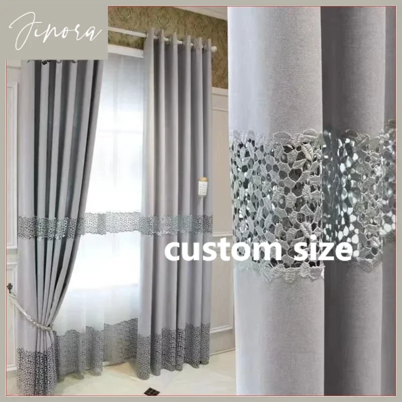 

New Modern Luxury Curtains For Living Room Dining Room Bedroom Balcony Hollow Embroidery Semi Blackout Curtains Home Furnishing