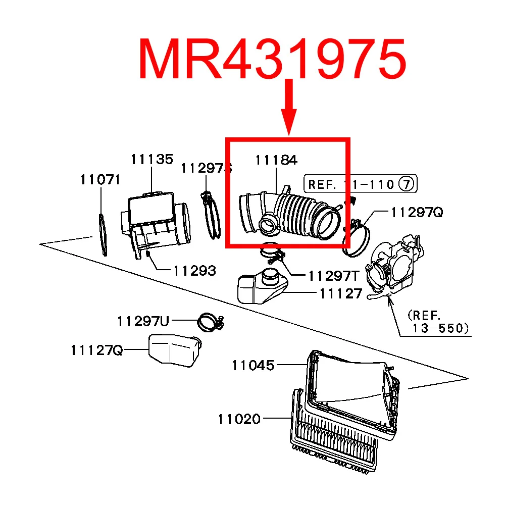 Silicone Air Intake Hose MR431975 MR266308 For Mitsubishi Montero Sport NATIVA G.EXP K86W K96W 3.0L 6G72