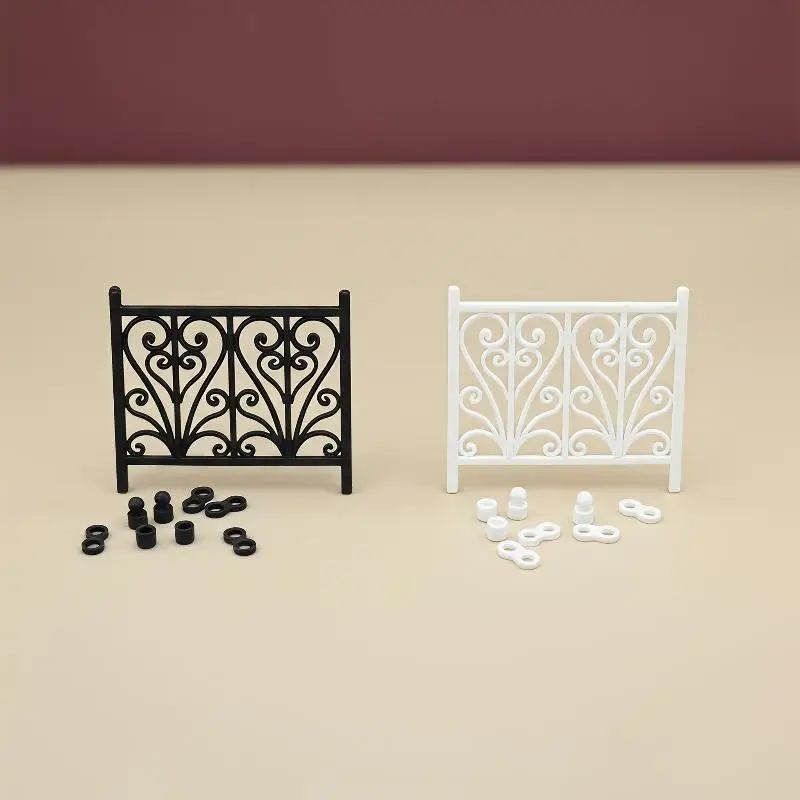 Dollhouse Carved Fence Guardrail Realistic 1:12 Scale Miniature Model DIY Ornament for Doll House Garden Decoration